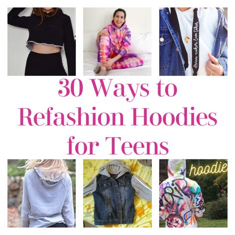 Hello, DIYers! The cool weather is coming and soon it will be time for snuggly sweaters and hoodies! Naturally, teens love to put their creative stamp on anything that they can! Here are some fantastic ideas for taking a plain or worn out hooded sweat shirt and turning it into something custom and new! Give […] The post 30 Ways to Refashion Hoodies for Teens appeared first on DIY Projects by Big DIY Ideas. Revamp Hoodie Ideas, Refashion Hoodie Diy Ideas, Cut Up Hoodie Diy, Diy Hoodie Ideas, Hoodie Diy Upcycle, Diy Cropped Hoodie, Diy Hoodie Refashion, Sweatshirt Refashion Remake, Diy Sweatshirt Refashion