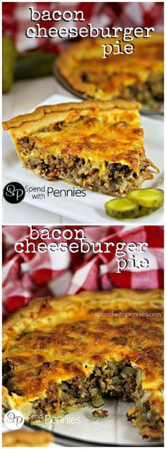 Bacon Cheeseburger Pie, Cheesy Recipes Easy, Cheeseburger Pie, Store Bought Pie Crust, Resep Pasta, Diy Easy Recipes, Beef Bacon, Cheese Burger, Yummy Casseroles