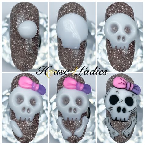 3d Skull Nails, Halloween 3d Nail Art, Halloween Nails 3d Art, 3d Halloween Nail Art, Voodoo Doll Nails, Halloween 3d Nails, Uñas Halloween 3d, Halloween Nails 3d, Catrina Nails