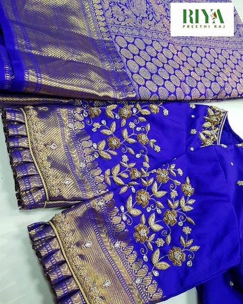 These Vibrant flowers 😍 on a pastel .. Skirt border making in the process .. #indianblouses #skirt #skirtstyle #zardosiworkblouse… Blouse Designes, Maggam Blouses, Maggam Blouse, Pastel Skirt, Blouse Works, Blouse Tops Designs, Bridal Blouses, Maggam Work Designs, Pattu Saree Blouse Designs