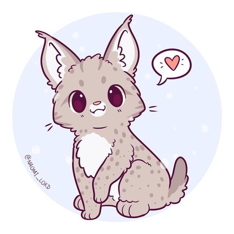 Lynx! I love lynxes they've got huge paws :3 and tufty ears 😊💕 Hope everyone's having a good Thursday! 😊💕 • #lynx #cute #kawaii #chibi #cat #kitty #bigcat #instaart #instadaily #instaartist #illustration #illustrationoftheday #digitalart #digitalpainting #doodle #art #drawing Naomi Lord, Cats Anime, Drawing Doodles, Cute Kawaii Animals, Cats Drawing, Cute Animal Drawings Kawaii, Kawaii Chibi, Cute Kawaii Drawings, Anime Animals