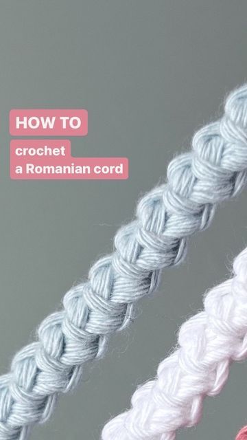 Vibeke Magnesen Design - Crochet pattern designer on Instagram: "How to crochet a Romanian cord🤍 These cords has such a beautiful structure, and I think they would be perfect as friendship bracelets🤩 This is how you crochet the Romanian cord: Slip knot, chain 2. Sc into the 1st stitch Turn, sc into the side stitch Turn, sc into both side stitches, repeat until desired length Useful? 😀 Save for later! Give this a try and let me know what project you will use it for😀 #crochetcord #crochetrom Romanian Cord Crochet, Crochet Cord Pattern, Crochet Cords Free Pattern, Side Stitch, Crochet Cord, Crochet Rope, I Cord, Crochet Accessories, Crochet Yarn