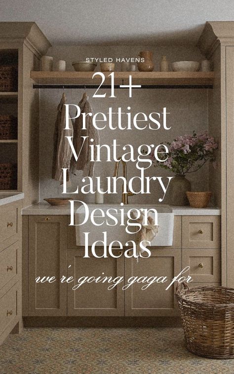 On the hunt for cottagecore laundry room ideas for your dream laundry room? These vintage laundry room ideas are literally *so-good* and hand-picked - whether you're looking more for laundry room design inspiration, or a laundry room decor must-haves, these cottage laundry rooms will be sure to inspire you - including stacked washer dryer combos too! (SAVE to your HOME DECOR board for later!) Gorgeous Laundry Room Ideas, Laundry Rod Ideas, Laundry Room Cabinets Ideas, Laundry Room Design Dark, Laundry Room Ideas Tile, Blue Washer And Dryer Laundry Room, Mud Room Laundry Room Combo Layout, Speed Queen Laundry Room, Mud Room And Laundry Room Combo