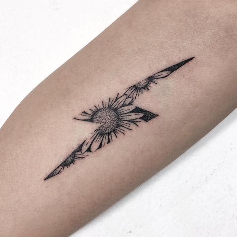 Lightning Bolt Tattoo: Meaning and Designs | Art and Design Western Lightning Bolt Tattoo, Lightning Bolt Tattoo Women, Wv Tattoo Ideas West Virginia, Small Lightning Tattoo, Lightning Tattoo Women, Lightning Bolt Tattoo Meaning, Amy Tattoo, Thunder Tattoo, Lightning Bolt Tattoo