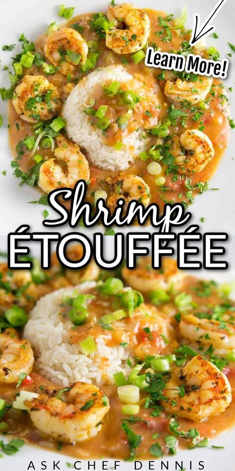 Seafood Etouffee Recipe, Creole Recipes Louisiana, Cajun Recipes Easy, Classic Cajun Recipes, Seasoned Shrimp, Etouffee Recipe, Shrimp Etouffee, Easy Cajun, Cajun Sauce