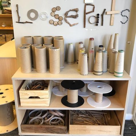 Do not under estimate the power of loose parts! They will ignite the curiosity and wonder of the child! Childcare Rooms, Reggio Emilia Classroom, Reggio Inspired Classrooms, Reggio Emilia Inspired, Eyfs Classroom, Reggio Classroom, Early Years Classroom, Preschool Rooms, Nursery Activities