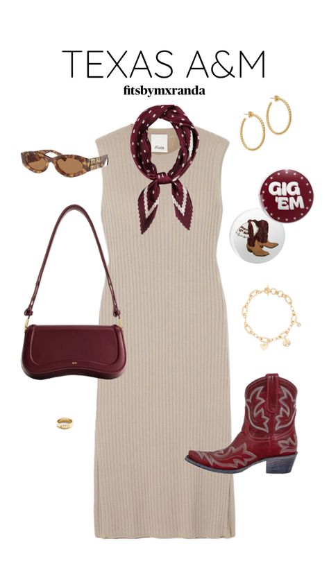 TEXAS A&M GAMEDAY FIT #outfitinspo #gameday #gamedayfit #gamedayoutfit #texasam Aggie Gameday Outfit, Grad Picture Outfits, College Gameday Outfits, College Game Days, Football Game Outfit, Nashville Outfits, Western Outfits Women, Capsule Outfits, Picture Outfits