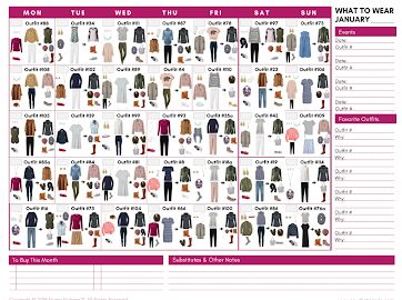 What to Wear 12-Month Outfits Calendar - Google Drive Outfit Calendar, Google Calendar, Google Drive, 12 Months, What To Wear, Drive, Wardrobe, Closet, How To Wear