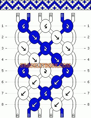 Normal Friendship Bracelet Pattern #961 - BraceletBook.com Friendship Bracelet Pattern 2 Colors, Friendship Bracelets Patterns 6 Strings, Friendship Bracelet Patterns 6 Strand, 6 Strand Bracelet Patterns, Bracelet Pattern 2 Colors, Two Color Friendship Bracelet Pattern, Bracelet Patterns 2 Colors, 6 Color Friendship Bracelet, 6 Strand Friendship Bracelet