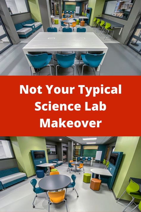 Modern Science Lab, Steam Lab Elementary Decor, School Science Lab Aesthetic, Stem Room Design, School Science Lab Design, Science Lab Design, Stem Lab Design, Middle School Science Lab, Laboratory Idea