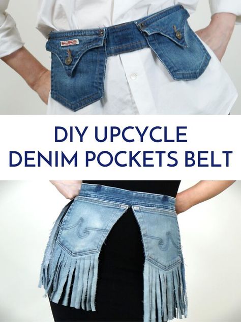 Diy Clothes Projects, Simple Belt, Easy Crafts To Sell, Diy Belts, Diy Denim, Upcycle Clothes Diy, Blue Jeans Crafts, Patches Fashion, Trendy Denim