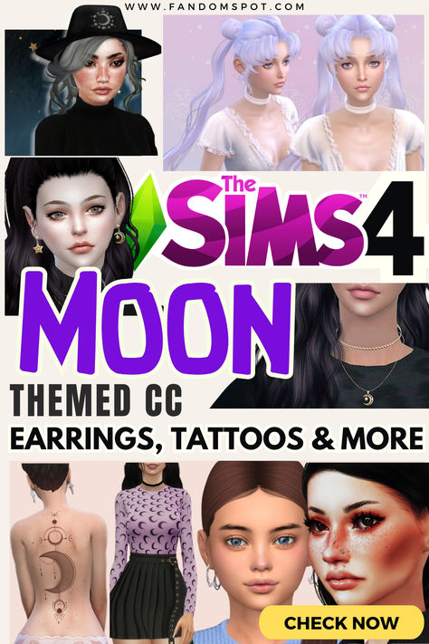 Sun Sims 4 Cc, Moon Phases Tattoo, Cc Earrings, Bright Moon, For The Horde, Moon Top, Moon Dust, Usagi Tsukino, Pop Culture References