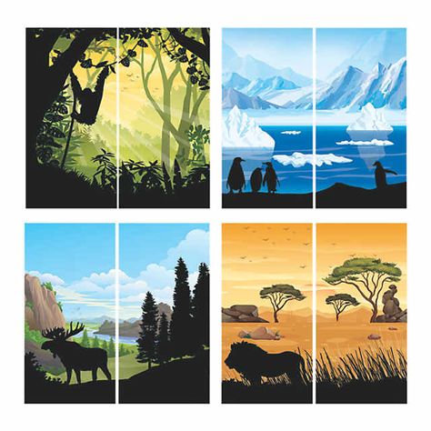 Wild Encounters VBS Biomes Backdrop | Oriental Trading Quiet Bags, Kingdom Vbs, Vbs 2024, Vbs Ideas, Set Ideas, Woodland Scene, Camping Theme, Vacation Bible School, Biome