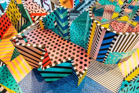 Camille Walala’s colorful new exhibition is a Memphis design rabbit hole - Curbed Camille Walala, Memphis Art, Labyrinth Design, London Gallery, Exhibition Art, Gallery Exhibition, London Design Festival, Spanish Design, Memphis Design