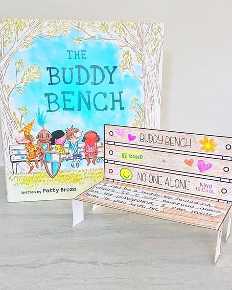 Buddy Bench Ideas, Book Buddy Ideas, Book Buddy Activities, Buddy Bench Ideas Schools, Reading Buddy Activities, Buddy Activities Elementary, Storywalk Ideas, Friendship Bench, Prek Themes