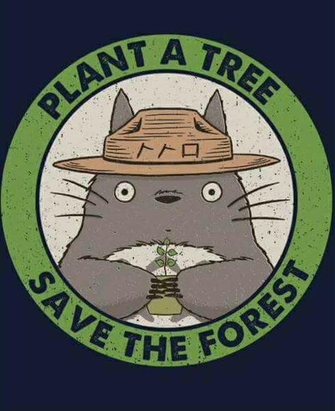 Totoro. Plant a tree, save the forest Studio Ghibli Films, Art Studio Ghibli, Studio Ghibli Movies, Plant A Tree, Studio Ghibli Art, Ghibli Art, Ghibli Movies, Wallpaper Vintage, Howls Moving Castle