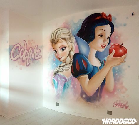 Princess Mural, Kids Room Wall Murals, Murals For Kids, Kids Bedroom Designs, Girl Bedroom Designs, Interior Wall Design, 3d Painting, Kids Room Art, Bedroom Designs