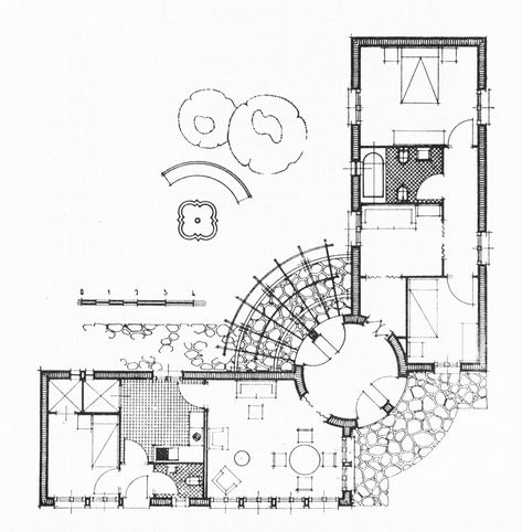 L Shape Plan Architecture, House In U Shape, C Shape House Plan, V Shaped Floor Plans, L Shape Plan House, Corner Houses Architecture, L Shaped Guest House Floor Plans, Single Story L Shaped House Floor Plans, L Shaped Bungalow Plans