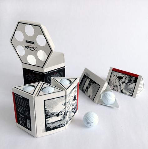 Golf Ball Packaging by Soojin Park, via Behance Golf Ball Packaging, Golf Packaging, Ball Packaging, Golf Birthday Gifts, Golf Ball Crafts, Egg Packaging, Golf Design, Custom Printed Boxes, Personalized Golf