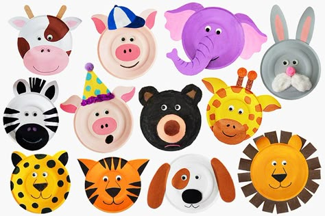 Zoo Animal Crafts, Paper Plate Animals, Paper Plate Crafts For Kids, Fun Craft Ideas, Animal Crafts For Kids, Paper Plate Crafts, Plate Crafts, Animal Masks, Crafts For Kids To Make