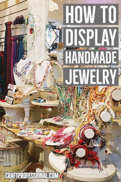 How to display handmade jewelry in an indie shop or at a craft show. #merchandising #retaildesign #visualmerchandising #craftfairs #craftbusiness #jewelrybusiness #craftprofessional Craft Booth Design, Retail Jewelry Display, Handmade Jewelry Display, Plastic Jewellery, Craft Show Booths, Jewellery Organiser, Craft Booth Displays, Craft Fair Displays, Retail Jewelry