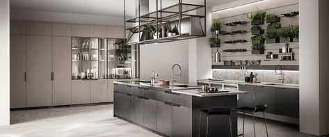 Fabulous and refined MIA Kitchen designed by Carlo Cracco for Scavolini - Decoist Scavolini Kitchens, Modern Italian Kitchen, Luxury Kitchen Cabinets, Kitchen Views, Kitchen Models, Italian Kitchen, Furniture Factory, Professional Kitchen, Modern Kitchens