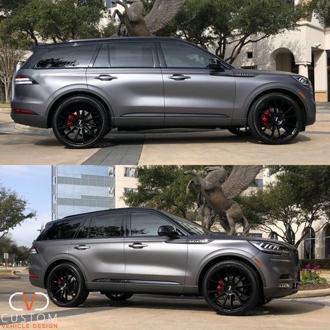 2021 Custom Lincoln Avaitor (Two Tone Package) 24” Goliath wheels #2021 #Lincoln #Avaitor #CVD #LincolnAvaitor #Goliathwheels #CVDauto #CustomVehicleDesign Lincoln Aviator Custom, Lincoln Aviator 2022, Luxury Bikes, Lincoln Suv, Black Tahoe, Luxury Suv Cars, Dream Cars Range Rovers, Donk Cars, Car Detail