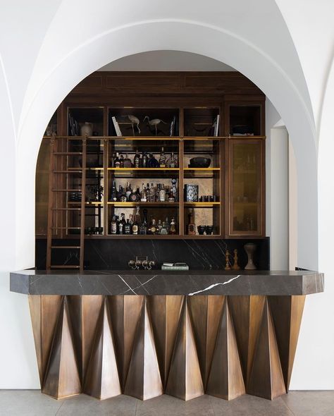 Ryan Saghian, Library Bar, Bar Counter Design, Bar Unit, Home Bar Design, Bar Interior Design, Luxury Bar, Architecture Model House, Beautiful Bars