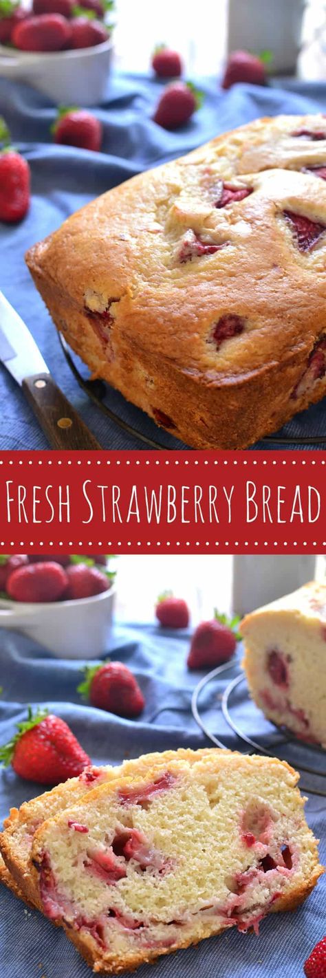 Fresh Strawberry Bread – Lemon Tree Dwelling Cake Course, Strawberry Bread Recipes, Coconut Dessert, Strawberry Bread, Brownie Desserts, Gateaux Cake, Oreo Dessert, Chopping Block, Quick Bread Recipes