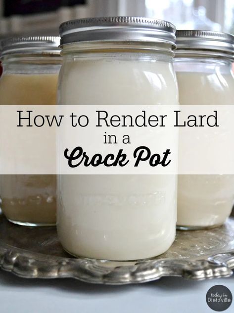 How To Render Lard In A Crock Pot | All The Nourishing Things Render Lard, Lard Recipe, Rendering Lard, How To Render, Canning Food Preservation, Canning Food, Beauty People, Pie Crusts, Home Canning