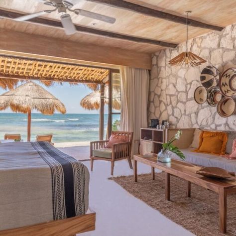 Beach Hotel Room, Luxury Hotel Bedroom, Small Boutique Hotels, Tulum Hotels, Hotel Inspiration, Beachfront Hotels, Superior Room, Hotel Room Design, Resort Design