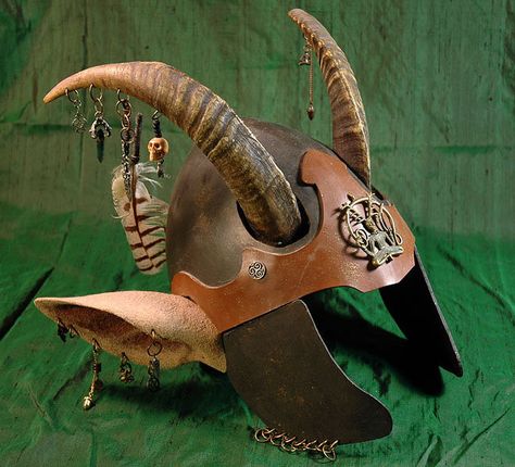 Propnomicon: Satyr Helm Satyr Costume, Faun Costume, Deer Ears, Medieval Fair, Burning Man Costume, Dress Up Boxes, Cosplay Armor, Larp Costume, Leather Armor