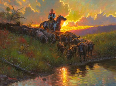 Cowboy Artists, Western Artwork, Wilde Westen, Western Paintings, Western Artist, West Art, Cowboy Art, Mountain Man, Cow Boy