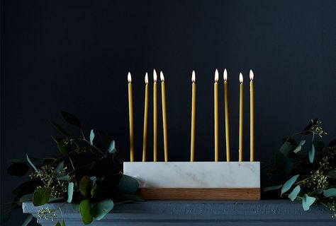 Check out the Vermont White Marble & Wood Menorah in Menorahs from Food52 for 65.00. Diy Apartment Decor, Marble Wood, Hanukkah Menorah, Different Holidays, Jewish Holidays, Happy Hanukkah, Festival Lights, Holiday Inspiration, Menorah