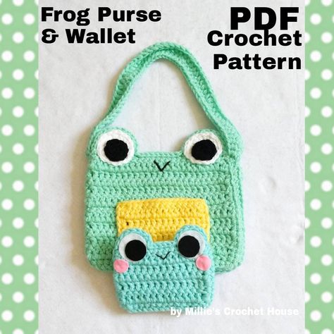 Frog Purse, Paw Crochet, Coin Purse Crochet Pattern, Confection Au Crochet, Crochet Frog, Crochet Fingerless Gloves, Crochet Simple, Fun Crochet Projects, Crochet Diy