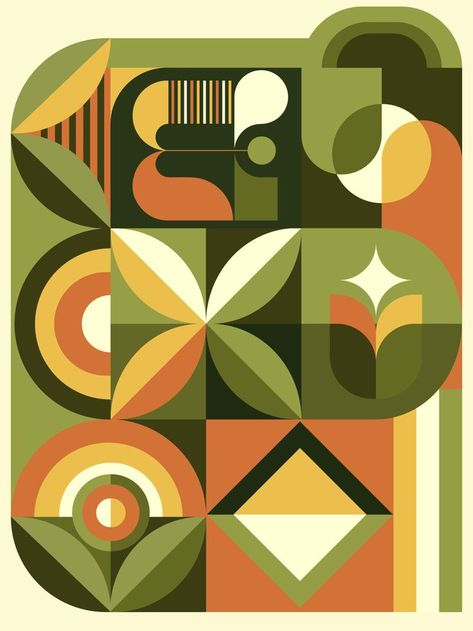 Geometric Poster Design, Patterns Illustration, Illustration Simple, Geometric Shapes Art, Illustration Techniques, Geometric Pattern Art, Design Mandala, Geometric Design Art, Geometric Poster