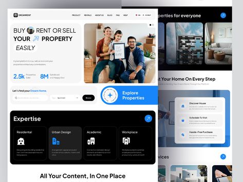 Real Estate Landing Page Property Website Design, Real Estate Landing Page Design, Listing Real Estate, Real Estate Landing Page, Real Estate Landing Pages, Landing Ideas, Distributive Property, Webpage Design, Real Estate Property