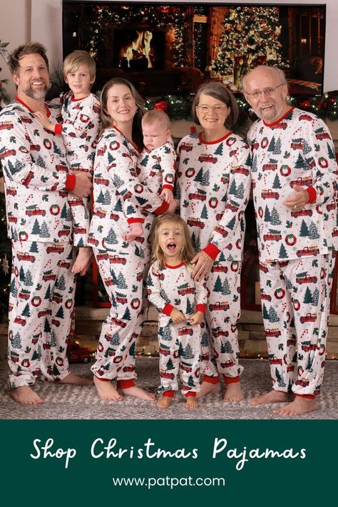 Celebrate the season in style with family matching Christmas pajamas that bring everyone together for cozy nights and festive mornings. Designed with the magic of the holidays in mind, these matching Christmas pajamas for the family let you wear the joy of Christmas together. Perfect for family photos and creating holiday memories, these Christmas pajamas are made to spread cheer. Shop the Christmas pajamas collection at patpat.com and find the perfect set for every member of the family. Christmas Outfits Family, Holiday Pajamas Women, Family On Christmas, Cute Family Photos, Stocking Stuffers For Her, Baby Size Chart, Family Christmas Party, Matching Christmas Pajamas, Pajamas Sets