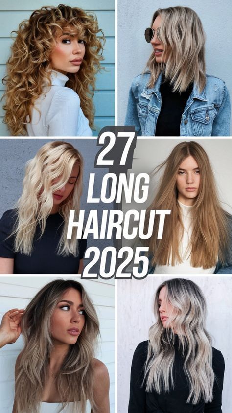 2024 Haircuts For Women Long Hair, Long Haircut Women, Extra Long Haircut, Haircuts For Fine Wavy Hair, Thick Hair Wavy, Layers Curtain Bangs, Haircut 2025, Layers And Curtain Bangs, Long Wavy Haircuts