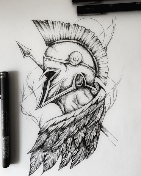 Sparta Tattoo, Tato Maori, Gladiator Tattoo, Spartan Tattoo, Conceptual Artwork, Full Sleeve Tattoo Design, Greek Mythology Tattoos, Clever Tattoos, Tattoo Zeichnungen