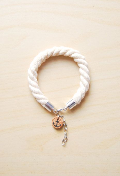 Subtle SAILORETTE Nautical Rope Bracelet with by AmprisLoves, $21.00 Beach Bridesmaid, Rings Wire, Wrapping Tutorial, Ankle Bracelets Diy, Necklace Rope, Wrapped Rings, Cotton Anniversary Gifts, Rope Jewelry, Cotton Anniversary