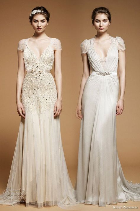 Totally fallen in love with Jenny Packham's dresses. willow and aspen, the willow on the left is one of my favorites @Dorothy Joy Jenny Packham Wedding Dresses, Jenny Packham Bridal, Jenny Packham Dresses, Dress Cake, Jenny Packham, Vestidos Vintage, Wedding Dress Inspiration, Gorgeous Gowns, Hollywood Glamour