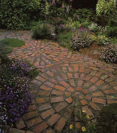 Brick Patterns Patio, Brick Pathway, Brick Patio, Brick Path, Brick Garden, Garden Stepping Stones, Walled Garden, Beautiful Yards, Have Inspiration