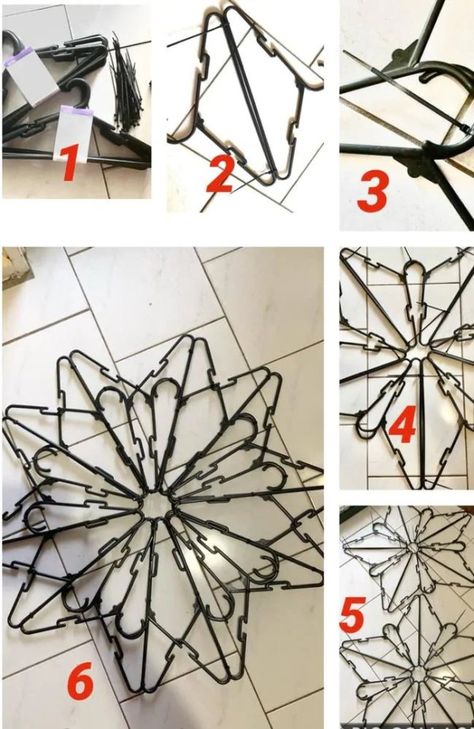 Diy Snowflake Decorations, Hanger Crafts, Hanger Decor, Snow Flakes Diy, Hanger Diy, Candy Land Christmas Decorations Diy, Candy Land Christmas Decorations, Candy Land Christmas Tree, Christmas Hacks