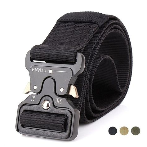 Tactical Belt with Heavy-Duty Quick-Release Metal Buckle Military Style Webbing Riggers Web Belt Christmas Gifts Us Army Soldier, Military Belt, Ikat Pinggang, Military Training, Military Combat, Tactical Belt, Tactical Vest, Branded Belts, Casual Belt