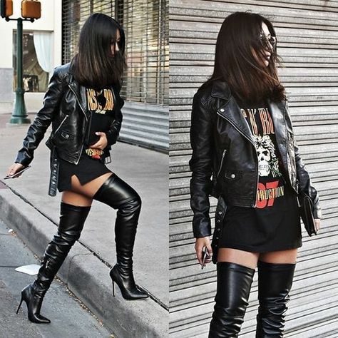 ▷ CLOSET CÁPSULA ESTILO ROCKERO ⋆ Learn to Look Mode Edgy, Styl Grunge, Skater Girl Outfits, Pastel Outfit, Rock Outfit, Rock Outfits, Neue Outfits, Looks Black, Looks Chic