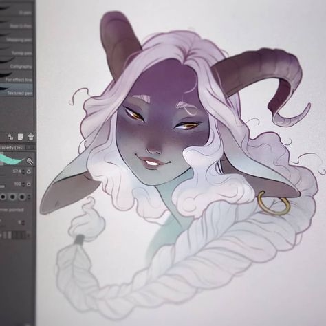 By Barbara Rosiak (@ravietta at Instagram) I Declare, Goat Art, Rpg Characters, Dnd Art, The Goat, Wow Art, Character Creation, Dnd Characters, Creature Art