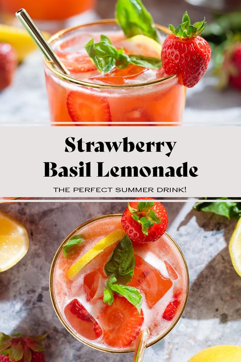 Basil Drinks, Peach Green Tea Lemonade, Classic Lemonade, Strawberry Basil Lemonade, Passion Tea Lemonade, Matcha Lemonade, Green Tea Lemonade, Peach Green Tea, Basil Lemonade