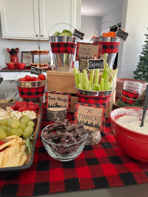 Lumberjack Birthday Food, Lumberjack Themed Food, Lumberjack Baby Shower Theme Food, Lumberjack Food Ideas, Lumberjack Baby Shower Food, Lumberjack Baby Shower Theme, Lumberjack Party Food, Lumberjack Birthday Party Food, Camping Baby Shower Theme