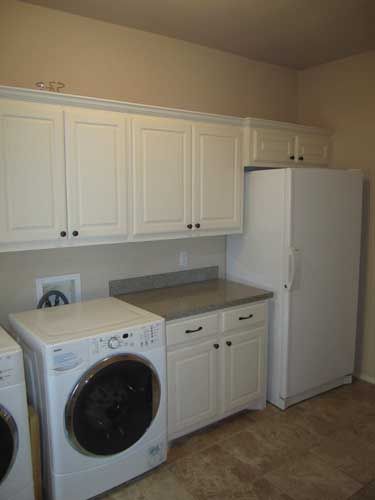 Freezer in laundry room Deep Freeze In Laundry Room, Laundry Room With Fridge And Freezer, Laundry Room With Stand Up Freezer, Mud Room With Deep Freezer, Basement Laundry Room And Storage, Chest Freezer In Laundry Room, Mudroom With Freezer, Laundry Room With Freezer Ideas, Upright Freezer In Laundry Room